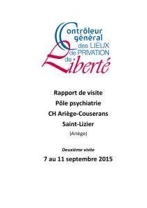 Rapport de visite Pôle psychiatrie CH Ariège-Couserans Saint-Lizier