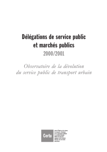 Délégations de service public et marchés publics 2000/2001 Observatoire de la dévolution