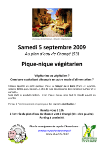 Samedi 5 septembre 2009 Pique-nique végétarien  Au plan d’eau de Changé (53)