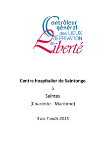 Centre hospitalier de Saintonge Du 19 au 22 octobre 2010 à