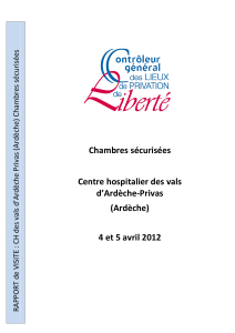 Chambres sécurisées Centre hospitalier des vals d’Ardèche-Privas