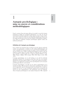 1 Autopsie psychologique : mise en œuvre et considérations méthodologiques