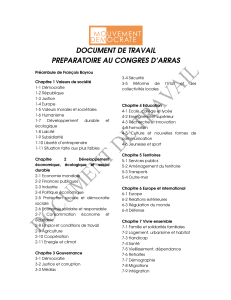 DOCUMENT DE TRAVAIL PREPARATOIRE AU CONGRES D’ARRAS