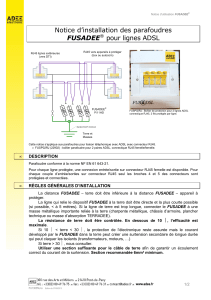 Notice d’installation des parafoudres pour lignes ADSL FUSADEE