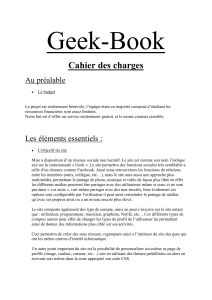 Geek-Book Cahier des charges Au préalable