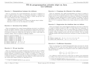 TD de programmation orientée objet en Java Les tableaux