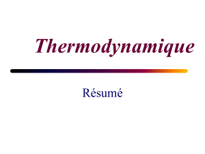 Thermodynamique  Résumé