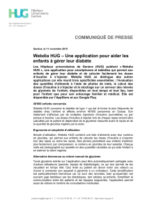 – Une application pour aider les Webdia HUG COMMUNIQUÉ DE PRESSE