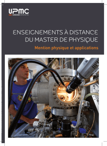 enseignements à distance du master de physique Mention physique et applications vrier 2015
