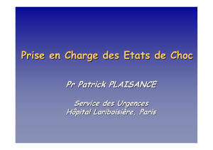 Prise en Charge des Etats de Choc Pr Patrick PLAISANCE Hôpital Lariboisi