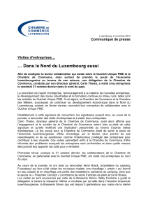 … Dans le Nord du Luxembourg aussi Communiqué de presse  Visites d’entreprises…