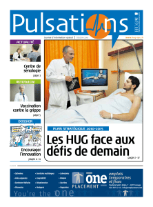 Pulsati ns Les HUG face aux défis de demain Centre de