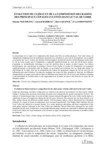 ÉVOLUTION DU CLIMAT ET DE LA COMPOSITION DES RAISINS