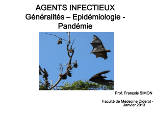 agents infectieux. generalits epidemiologie pandmie  dcem1   