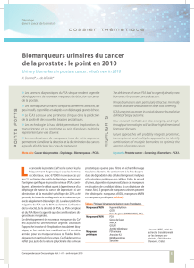 Biomarqueurs urinaires du cancer »