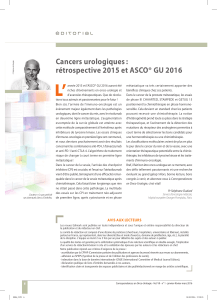 L’ Cancers  urologiques  : rétrospective 2015 et ASCO® GU 2016
