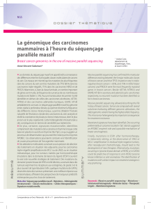 La génomique des carcinomes mammaires à l’heure du séquençage parallèle massif