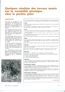 Blanc, F., Ledeme, P. Blanc, Ch. (1987). Quelques r sultats des travaux men s sur la variabilit g n tique chez la perdrix grise. Bulletin Mensuel de l O.N.C., 113 : 11-13.