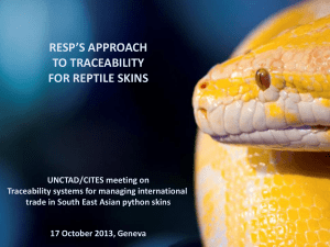 RESP’S APPROACH TO TRACEABILITY FOR REPTILE SKINS