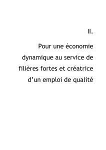 II. Pour une économie dynamique au service de