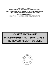 ROYAUME DU MAROC MINISTERE DE L’AMENAGEMENT DU TERRITOIRE,