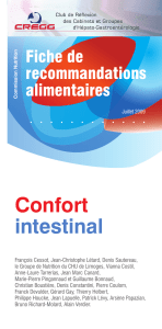 Confort intestinal Fiche de recommandations