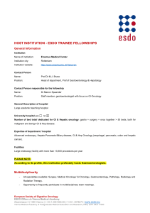 HOST INSTITUTION - ESDO TRAINEE FELLOWSHIPS  General Information