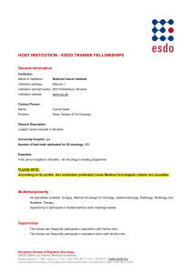 HOST INSTITUTION - ESDO TRAINEE FELLOWSHIPS  General Information