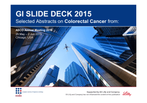 GI SLIDE DECK 2015 Colorectal Cancer ASCO Annual Meeting 2015