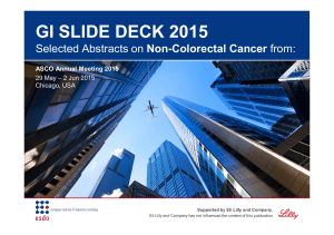 GI SLIDE DECK 2015 Non-Colorectal Cancer ASCO Annual Meeting 2015