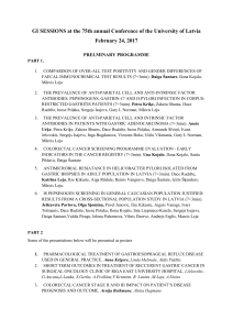 GI SESSIONS at the 75th annual Conference of the University... February 24, 2017  PRELMINARY PROGRAMME