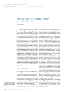 L Le cancer du canal anal ACTUALITÉ THÉRAPEUTIQUE EN ONCOLOGIE