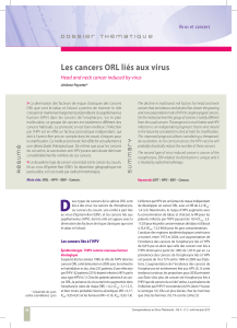 Les cancers ORL liés aux virus  »