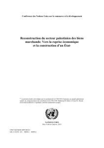 Reconstruction du secteur palestinien des biens marchands: Vers la reprise économique