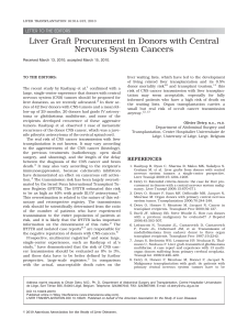 Liver Graft Procurement in Donors with Central Nervous System Cancers
