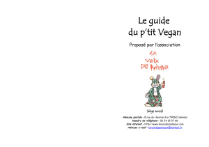 Le guide du p’tit Vegan Proposé par l’association Siège social
