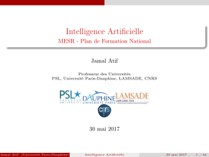 Intelligence Artificielle MESR - Plan de Formation National Jamal Atif 30 mai 2017