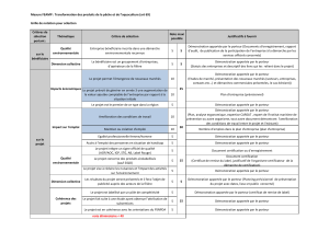 Mesure FEAMP : Transformation des produits de la pêche et... Grille de notation pour sélection