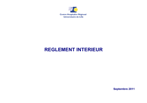 REGLEMENT INTERIEUR  Septembre 2011