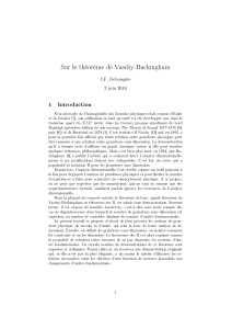 Sur le théorème de Vaschy-Buckingham 1 Introduction J.F. Debongnie 3 juin 2016