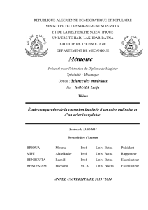 REPUBLIQUE ALGERIENNE DEMOCRATIQUE ET POPULAIRE MINISTERE DE L'ENSEIGNEMENT SUPERIEUR