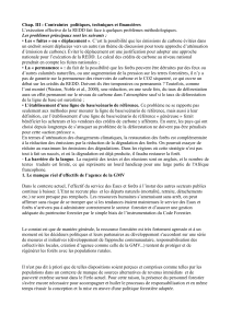 Chap. III : Contraintes  politiques, techniques et financi&egrave;res