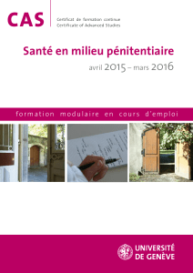 CAS Santé en milieu pénitentiaire 2015 2016
