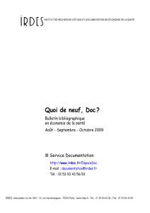Quoi de neuf, Doc ?  Service Documentation Bulletin bibliographique