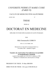 DOCTORAT EN MEDECINE UNIVERSITE PIERRE ET MARIE CURIE (PARIS VI) THESE