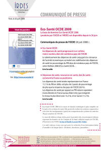 COMMUNIQUé DE PRESSE Eco-Santé OCDE 200