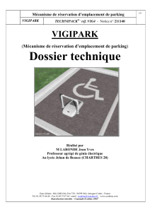 Dossier technique VIGIPARK  Mécanisme de réservation d’emplacement de parking