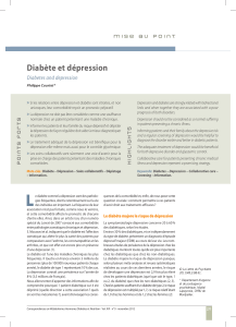 Diabète et dépression Diabetes and depression  »