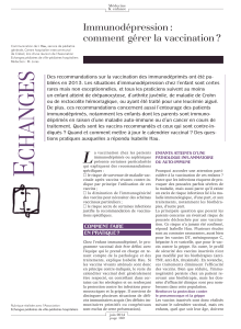 Immunodépression : comment gérer la vaccination ?
