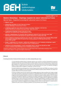 Bulletin épidémiologique hebdomadaire Numéro thématique - Dépistage organisé du cancer colorectal en France